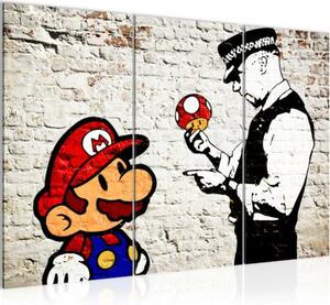 Mario és Cop Banksy vászonkép