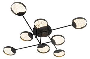 Mennyezeti lámpa fekete, LED 3 fokozatban szabályozható 8 lámpával - Patrick