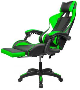 BeComfort OC05 ergonómikus gamer gaming főnöki szék forgószék lábtartóval zöld