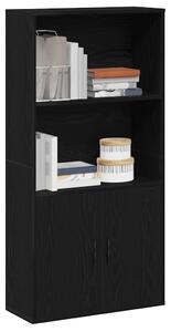 Könyvespolc fekete tölgy 60x24x120 cm gépesített fa