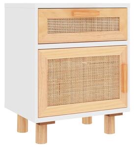 Rattan Éjjeliszekrény - 2 db - Fehér - 40x30x50 cm