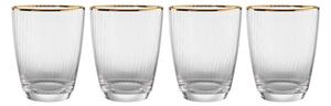 GOLDEN TWENTIES vizes pohár arany szegéllyel 300 ml, 4 db-os készlet