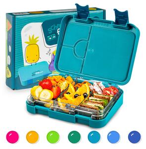 Klarstein junior Lunchbox, 6 rekesz, 21,3 x 15 x 4,5 cm (Sz x Ma x Mé), BPA-mentes