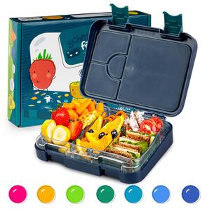 Klarstein junior Lunchbox, 6 rekesz, 21,3 x 15 x 4,5 cm (Sz x Ma x Mé), BPA-mentes