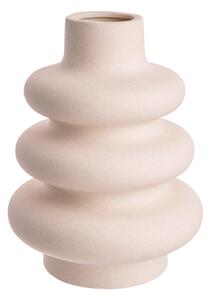 CURVES kőkerámia váza, krémszín 24cm