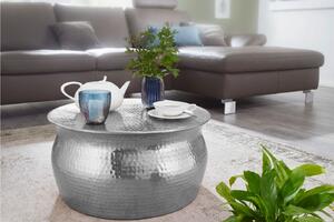 KARAM orientális design alumínium dohányzóasztal - ezüst