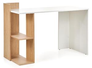 Íróasztal, Forgácslap Fino Tölgy / Fehér, H122xSz57xM85 cm