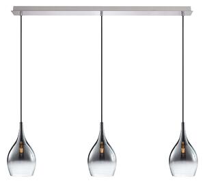 Moderne hanglamp chroom met smoke glas 3-lichts - Pilua