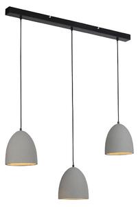 Moderne hanglamp zwart met grijs beton 3-lichts - Eton