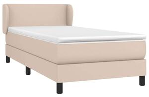 VidaXL cappuccino színű műbőr rugós ágy matraccal 100 x 200 cm