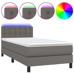 Modern LED Ágy - Műbőr - 90x190 cm