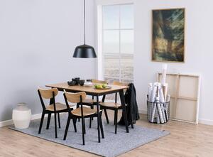 Asztal, Furnér és Gumifa, Roxby Tölgy / Fekete, H120xSz80xM76 cm