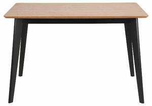 Asztal, Furnér és Gumifa, Roxby Tölgy / Fekete, H120xSz80xM76 cm