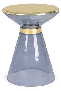 MERIEL szürke üveg lerakóasztal 36cm átmérő