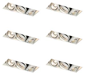 6 darabos süllyesztett spotlámpa szett fehér GU10 AR70 Trimless 3-Lights - Oneon