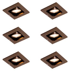 6 darabos modern, sötét bronz színű, állítható süllyesztett spotlámpa szett - Qure