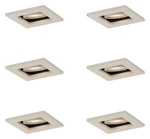 6 darabos modern, bézs színű, süllyesztett spotlámpa készlet GU10 50mm-es, forgatható és dönthető - Qure