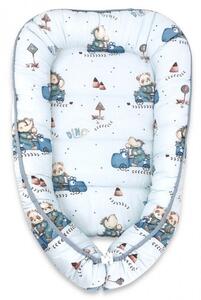 Baby Shop babafészek 55x75 cm - Kék Dinó Autó