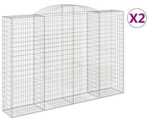 VidaXL Gabion Kosár - 2 db Íves - 300x50x200/220 cm