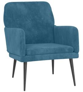Modern Kék Bársony Fotel - 79x79x62 cm