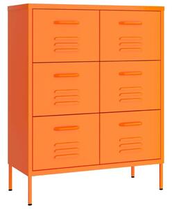 Narancssárga acél fiókos szekrény 80 x 35 x 101,5 cm