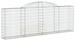 VidaXL 30 db íves horganyzott vas gabion kosár 300 x 30 x 100/120 cm