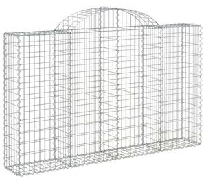 VidaXL Gabion Kosár Szett - 18 db Íves - 200x30x120/140cm
