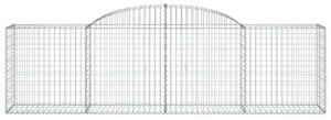 VidaXL 25 db íves horganyzott vas gabion kosár 300x50x80/100 cm