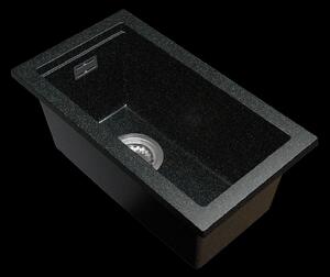 Gamma Decor 2850, 1 rekeszes gránit mosogató 280x500x207 mm, fekete arany pöttyökkel, GMA-ZLE000177