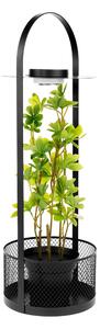 Dekoratív állvány virágcsereppel, LED világítás, 58 cm, művirággal, VELOM TYP 2