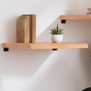 Világosbarna kezelt tömör tölgyfa fali polc 60x50x(2-6) cm