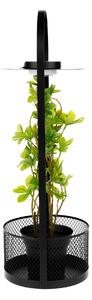 KONDELA Dekoratív állvány virágcsereppel, LED világítás, 58 cm, művirággal, VELOM TYP 2
