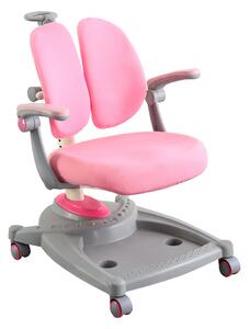 Növekvő szék lábtartóval, szürke/rózsaszín, TEJLA