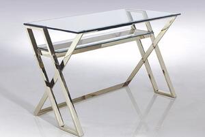 ALESSIA design íróasztal - üveg/króm