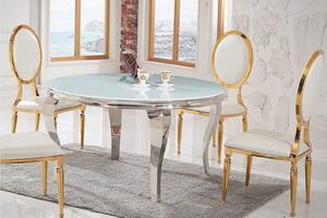 MODERN BAROCK kerek design étkezőasztal 120/140cm - fehér