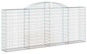VidaXL 7 db íves horganyzott vas gabion kosár 300x30x120/140 cm