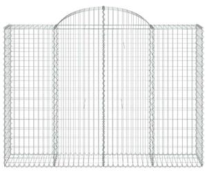 VidaXL 10 db íves horganyzott vas gabion kosár 200x50x140/160 cm
