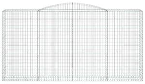 VidaXL Gabion Kosár Készlet - 3 db Íves - 400x50x200/220 cm