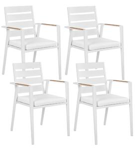 Kerti szék 4 részes készlet Fém Fehér TAVIANO