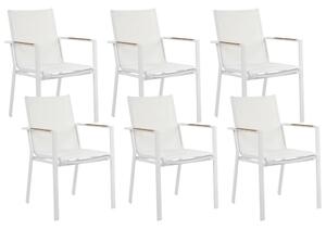 Kerti szék 6 részes készlet Fém Fehér BUSSETO