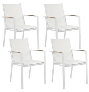 Kerti szék 4 részes készlet Fém Fehér BUSSETO