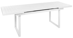 Kerti asztal 180/240 x 90 cm Fém Fehér VALCANETTO