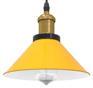 Függesztéklámpa magassága állítható E27 fényes sárga Ø22cm fém