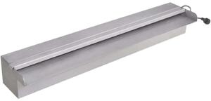 Négyszögletes rozsdamentes acél medence szökőkút led fényekkel 60 cm