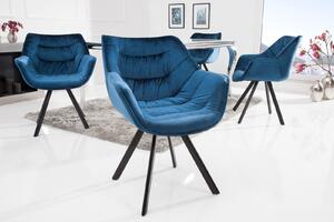 MATCH design bársony szék - kék