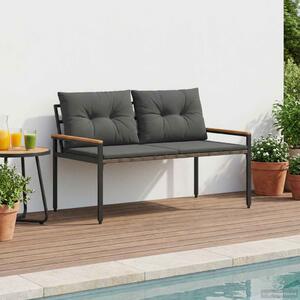 Kerti pad 2 -Seater 116 x 67,5 x 72 cm polirattan Sötétszürke