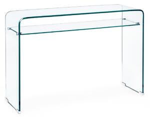 IRIDE négyszögletes üveg konzolasztal polccal 100x35