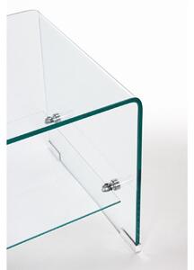 IRIDE négyszögletes üveg dohányzóasztal 2 polccal 100x40