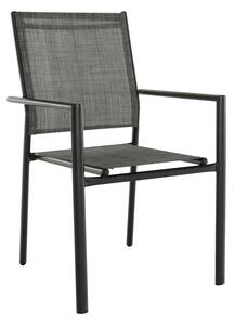 Kerti rakásolható szék, szürke/fekete, TELMA