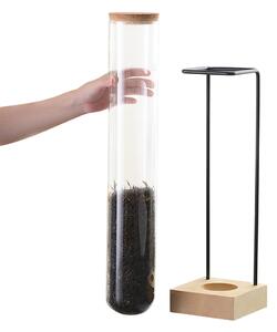TEMPO-KONDELA HALAR, üveg tároló/üvegcse állvánnyal, üveg/bambusz, 4,4 l